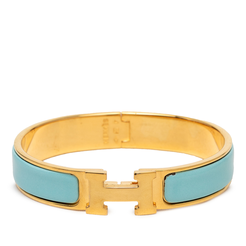 Pre-Loved Hermes Narrow Enamel Clic H Bracelet GM